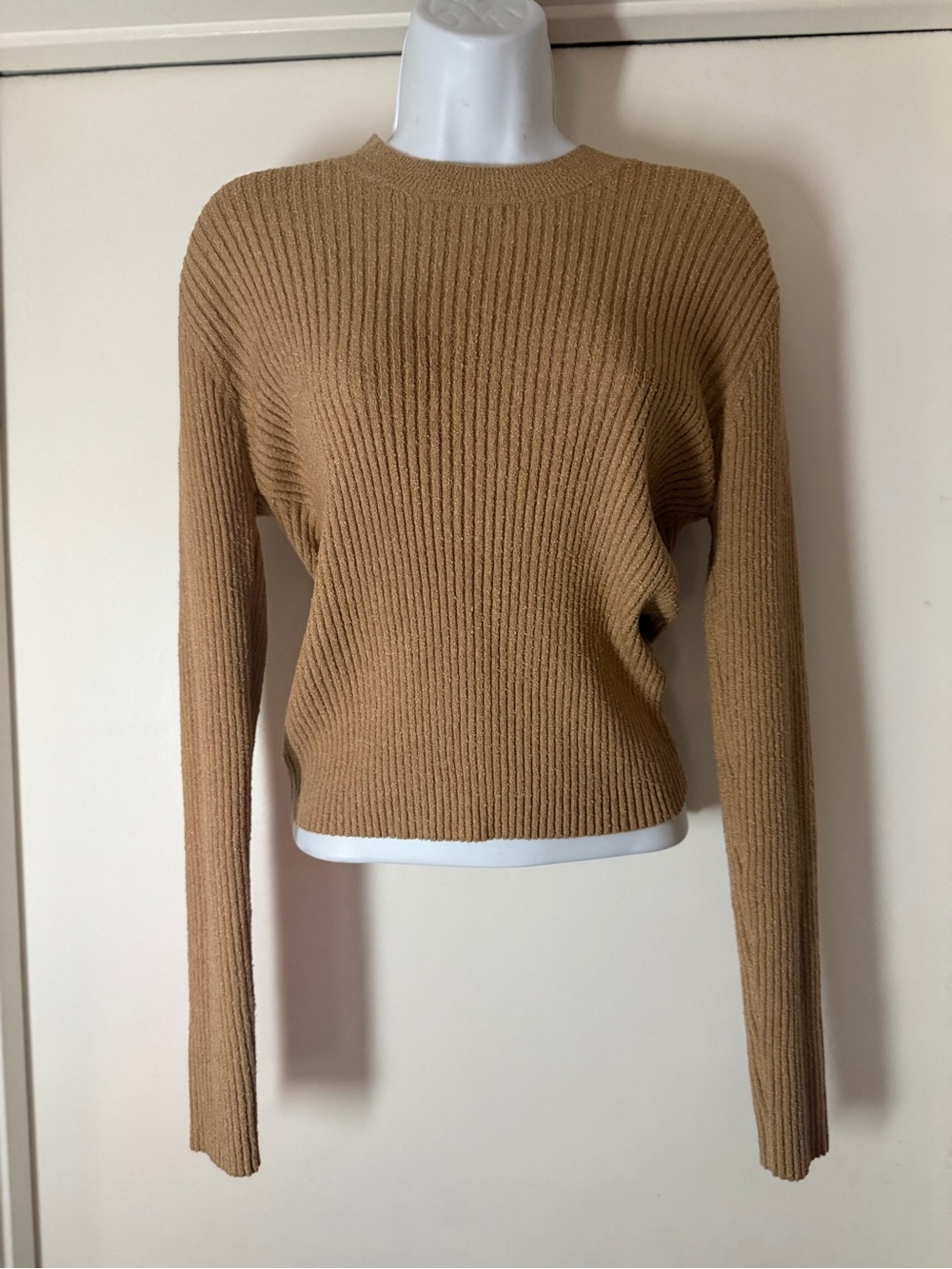 Prescott Open-Back Twist Ribbed Sweater - Camel - Picture 8 of 11